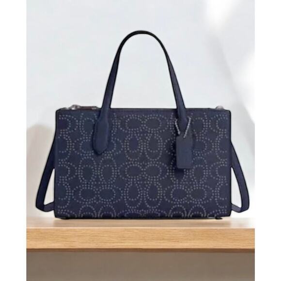 NWT Coach CX266 Nina Signature Rivets Small Leather Tote Bag - Picture 1 of 8